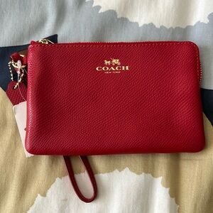 NWT!! Festive Red Coach wristlet!!!